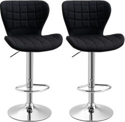 HOMCOM Set de 2 Taburete de Bar Design Contemporan Înălțime de șezut reglabilă 59-81 cm rotative 360° In Negru | Aosom Romania (835-157BK)
