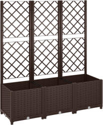 Outsunny Jardinieră cu spalier pat ridicat pentru grădină jardinieră exterioară cu 8 orificii de drenaj 120 x 40 x 135 cm maro | Aosom Romania (84H-285V01BN)