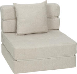 HOMCOM Fotoliu-canapea extensibil 1 loc cu 1 pernă detașabilă, material bej | Aosom Romania (839-027V01BG)