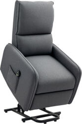 HOMCOM Fotoliu Electric Rabatabil cu Telecomandă, Suport pentru Picioare și Buzunar Lateral, 62x86, 5x98 cm, Gri Cărbune | Aosom Romania (713-191V90CG)