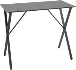 HOMCOM Masă de Bar Rectangulară pentru 4, Blat Efect de Marmură, Design Modern, 120x60x102 cm, Negru | Aosom Romania (835-939V00BK)