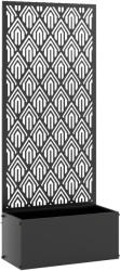 Outsunny Jardinieră cu spalier, ghiveci cu paravan, pentru plante cățărătoare, metal, 45 x 21, 5 x 110 cm, negru | Aosom Romania (84H-580V00BK)