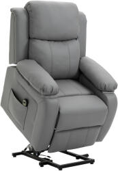 HOMCOM Fotoliu Relaxant Rabatabil la 160°, Electric cu Funcție de Ridicare, Suport pentru Picioare și Telecomandă, 76x90x105 cm, Gri | Aosom Romania (713-092V90GY)