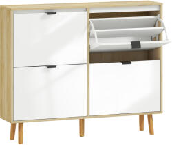 HomCom Dulap de pantofi subțire modern cu 4 sertare rabatabile pentru 20 de perechi de pantofi, Alb | Aosom Romania (837-627V04WT) Pantofar