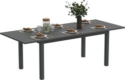 Outsunny Masă Extensibilă pentru Grădină din Aluminiu și Blat cu Șipci, 160/220x90x73 cm, Gri | Aosom Romania (84G-591V00GY)