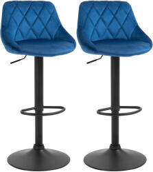 HOMCOM Set 2 Scaune de Bar Reglabile, Confortabile, Design Modern, 51.5x48x83-104 cm, Albastru | Aosom Romania (835-502V02DB)