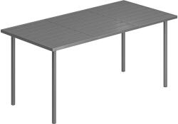 Outsunny Masă de grădină 165 x 80 cm pentru 6 persoane Masă de dining cu blat din lamele Cadrul din oțel, Dreptunghiulară | Aosom Romania (84K-196V00CG)