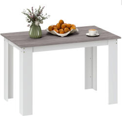HomCom Masă Modernă de Dining pentru 4-6 Persoane 120x69x75 cm Gri și Alb | Aosom Romania (835-898V80GY)