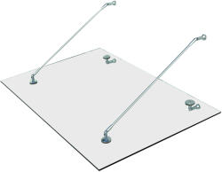 Outsunny - Tettoia porta d'ingresso baldacchino pensilina in vetro trasparente e acciaio inox (02-0553)