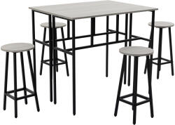 HOMCOM Set Bar Modern cu 4 Scaune și 2 Mese Înalte, PAL și Oțel, Gri, Ideal pentru Living sau Bucătărie | Aosom Romania (835-678GY)