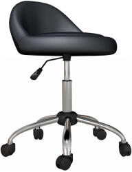 HomCom Scaun Salon Reglabil, Rotativ, Înălțime Ajustabilă, Piele PU, cu Roti, Negru | Aosom Romania (503-026V00BK)