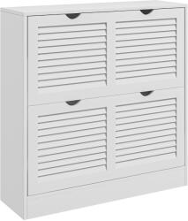 HomCom Dulap Ingust pentru Pantofi, Dulap Ingust pentru Depozitarea Pantofilor cu 2 Usi Rabatabile 81, 5x25x83cm HOMCOM | Aosom Romania (837-415V00WT) Pantofar