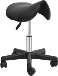 HomCom Scaun Rotativ cu Roți, Scaun pentru Coafor și Estetician cu Înălțime Ajustabilă, Tapițat cu Piele Ecologică, 35x38x43-55 cm, Negru (71-0016)