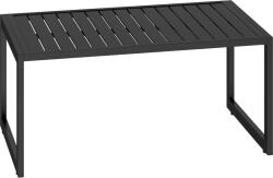 Outsunny Masă de cafea exterioară cu blat cu lamele, cadru din aluminiu, pentru balcon, terasă, 90 x 50 x 42 cm, negru | Aosom Romania (84G-626V00BK)