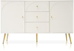 AB Store Comodă Modernă Elegantă cu 2 Uși și 3 Sertare, pentru dormitor și living, 140x84x40 cm, Alb crem (F-ABS-AB20439798B) Comoda