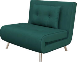 HOMCOM Fotoliu Pat Convertibil 3 în 1, Rabatabil, Tapiterie Catifea, Pernă Inclusă, 100x88x83cm, Verde Închis | Aosom Romania (839-893V01DG)