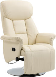 HOMCOM Fotoliu de relaxare reclinabil și pivotant, cu picioare reglabile, capacitate 150 kg, ideal pentru salon sau dormitor, crem | Aosom Romania (839-848V80CW)