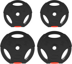 SPORTNOW Set Gantere cu 2 Discuri de 10 kg și 5 kg cu 3 Găuri, Gantere din Polipropilena și Nisip, Ø27x4, 5 cm, Negru | Aosom Romania (A91-364V02BK)