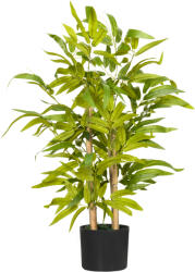 HOMCOM Plantă Artificială de Bambus, Înălțime 60 cm, din Poliester și PP, Verde, cu Vas de Ciment Ø15x12.5 cm | Aosom Romania (830-668V00GN)