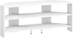 HomCom Comodă TV de Colț 47" max cu 2 Rafturi Deschise din Lemn Alb | Aosom Romania (83B-420V80WT)
