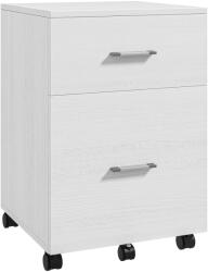HOMCOM Comodă de birou cu 2 sertare Roți Arhivator mobil pentru fișiere A4 sau Letter 39, 5x39x58, 5 cm Alb | Aosom Romania (924-031V80WT) Comoda