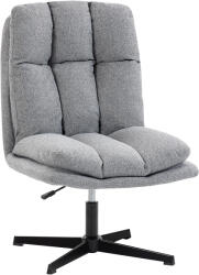 HOMCOM Fotoliu Rotativ de Living din Material Tip In, Fotoliu fără Brațe cu Șezut Spațios și Picioare din Metal, Gri Deschis | Aosom Romania (83B-711V00LG)