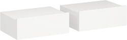 HOMCOM Set de 2 Noptiere Suspendate pentru Dormitor cu Sertar, 40x30x15 cm, Alb | Aosom Romania (831-481V82WT)