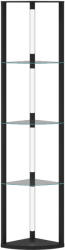 HomCom Lampă de podea cu 5 rafturi și lumină LED, 3 niveluri de luminozitate și întrerupător cu pedale, Negru | Aosom Romania (B31-619V90BK)