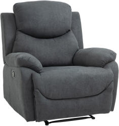 HOMCOM Canapea Rabatabila HOMCOM Ergonomica cu Baza Metalica, Scaun capitonat cu Cotiere, pentru Sufragerie, Dormitor, Birou, Gri Inchis | Aosom Romania (833-852CG)