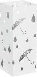 HOMCOM Suport pentru Umbrele din Metal cu 4 Cârlige, Suport pentru Umbrele cu Design Modern, 15, 5x15, 5x41 cm, Alb | Aosom Romania (837-442V00WT)
