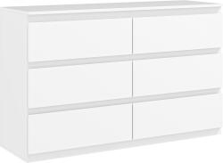 HOMCOM Comodă cu 6 Sertare și Picioare Antiderapante din Lemn, 120x39x75 cm, Alb | Aosom Romania (831-690V83WT) Comoda