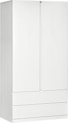 HOMCOM Dulap pentru Haine Alb cu Cuier și 2 Sertare Glisante, Design Modern pentru Dormitor, 100x60x200 cm | Aosom Romania (831-565WT) Garderoba