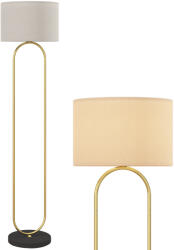 HomCom Lampadar abajur din in dulie E27 stil modern comutator la picior pentru salon si dormitor 156 cm aurit si negru | Aosom Romania (B31-531V91GD)