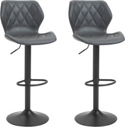 HOMCOM Scaun bar, inaltime reglabila, piele sintetica, Capacitate de sustinere120 kg, gri | Aosom Romania (835-358)