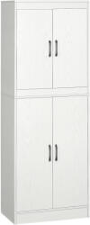HOMCOM Dulap de bucătărie Mobilă auxiliară cu 4 uși și 5 rafturi deschise 60x36x168 cm Alb | Aosom Romania (835-610)