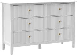 HOMCOM Comodă Sideboard cu 6 sertare Dulap modern de depozitare pentru living dormitor hol 100 x 40 x 78 cm Alb | Aosom Romania (83D-158V90WT) Comoda