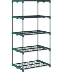 Outsunny Suport pentru Plante Vertical cu 5 Niveluri din Oțel și Plastic, Suport Ghivece pentru Interior și Exterior Grădină Balcon, 67x49x138 cm, Verde Închis | Aosom Romania (84H-434V02DG)