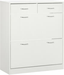 HomCom Etajeră pentru Pantofi, 12 Perechi, cu 2 Rafturi Interioare Reglabile și 2 Sertare, din Lemn, 80x30x91.5 cm, Alb | Aosom Romania (837-327V80WT) Pantofar