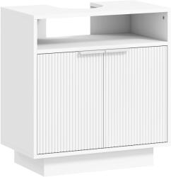 HomCom Dulap de Baie Sub Chiuvetă cu Raft Interior Ajustabil Alb | Aosom Romania (834-841V00WT)