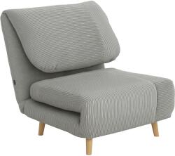 HOMCOM 2 în 1 Fotoliu extensibil Pat pentru oaspeți, cu suport reglabil Cord-Optik 82 cm x 89 cm x 83 cm Gri | Aosom Romania (839-463V00GY)