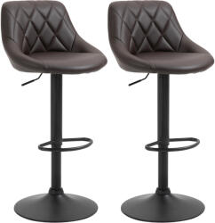 HOMCOM Set 2 scaune de bar HOMCOM, reglabile, imitatie de piele maro | Aosom Romania (835-502V01BN)