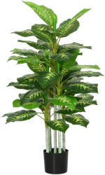 HOMCOM Plantă Artificială Decorativă cu Ghiveci, Φ17x95 cm, Verde | Aosom Romania (830-433V01GN)