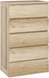 HOMCOM Comodă 5 sertare mobilier de depozitare design minimalist 60 x 38 x 100 cm lemn natural | Aosom Romania (831-690V81ND) Comoda