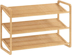 HOMCOM Etajeră pentru pantofi cu 3 rafturi pentru 12 perechi de pantofi din bambus 76x33x50.8 cm | Aosom Romania (838-538V00ND) Raft