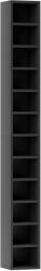 HOMCOM Depozitare pentru CD și DVD cu 12 compartimente, capacitate max. 204 CD, 21 x 20 x 175 cm, negru | Aosom Romania (833-135V80BK)