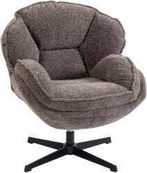 HOMCOM Fotoliu wingback modern, fotoliu cu braţe din catifea cu bază în patru braţe, arcuri în S, funcţie de rotaţie 360°, gri | Aosom Romania (83B-829V00GY)