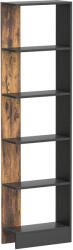 HOMCOM Raft Îngust cu 5 Etajere, Raft Economisitor de Spațiu Modern din Lemn, Bibliotecă pentru Baie, Living, Dormitor, Birou, 45x21x170 cm, Maro Rustic | Aosom Romania (833-803V00RB) Raft