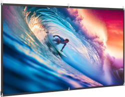 HomCom Ecran Proiector 100 Inch 4K/8K HD Format 16: 9, Reglabil Manual, Lavabil, Unghi Vizualizare 160°, pentru Acasă, Cinema, Birou, Alb | Aosom Romania (001-025V00WT)