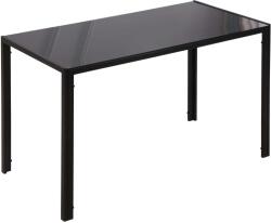 HomCom Masă Rectangulară pentru 4 Persoane din Metal și Sticlă Călită, 120x60x75 cm, Negru | Aosom Romania (835-479BK)