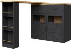 FC Masă de bar extensibilă cu spațiu de depozitare și funcție de rotire 360°, Negru | Aosom Romania (F-FC-N620P28512627S)